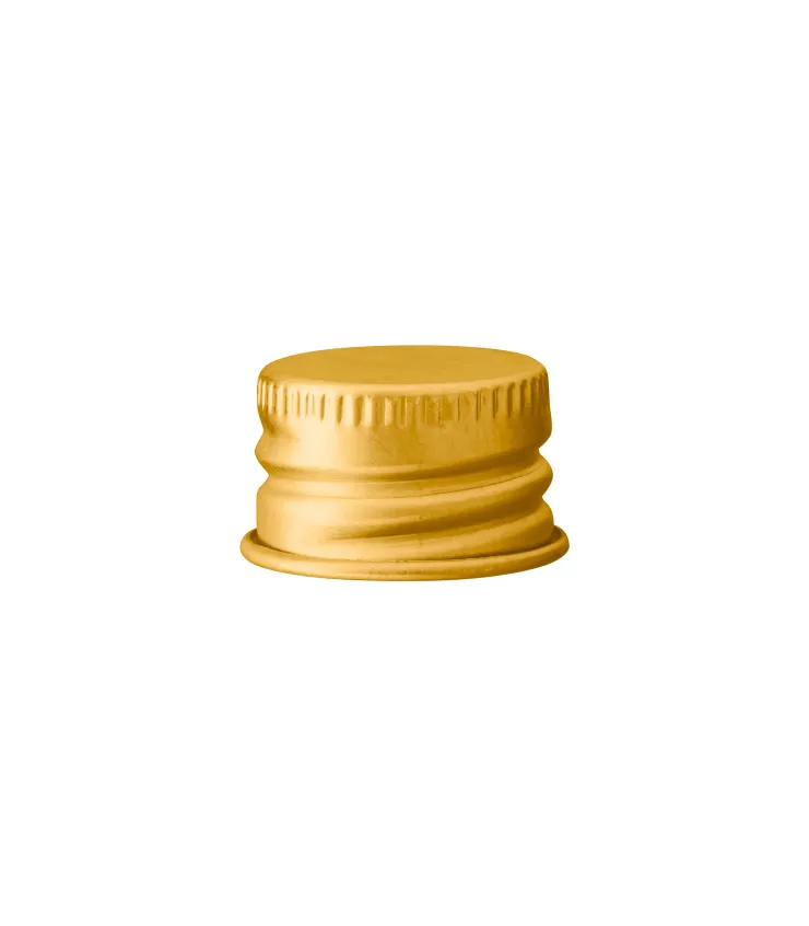 18 mm Aluminium Schraubverschluss Gold für Glasflaschen und Kosmetikverpackungen